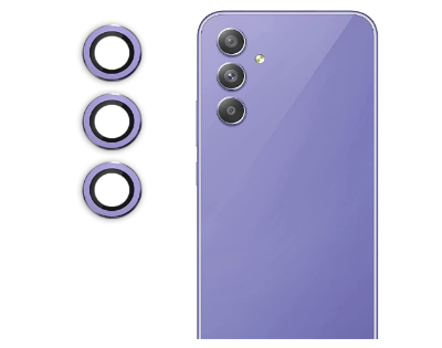 Picture of Oncraves Tempered Glass Camera Ring Lens Protector For Samsung Galaxy A54 5G | 9H Hardness, Full Coverage Camera Metal Ring Ultra-Thin/Clear - Purple