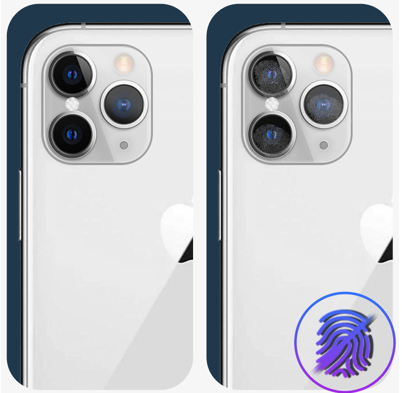 Picture of iPhone 11 Pro Fake Camera Glass Lens Sticker- White