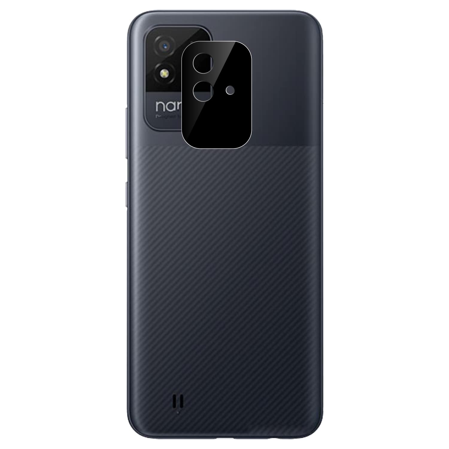 Picture of Digital Compatible with Realme Narzo 50i [Black] Back Camera Lens Protector Tempered Glass - Full Camera Coverage and Easy Installation Kit