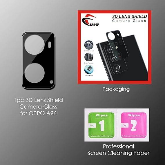 Picture of Camera Lens Protection Tempered Glass 9H Hardness [3D Lens Protector] Compatible for [Oppo A96] with Easy Installation kit