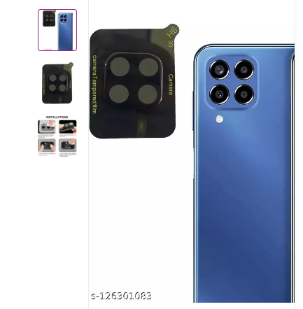 Picture of Bluebug Back Camera Glass Protector for Samsung M33 (5g) Camera Lens Protector Guard True 3D Premium Ultra Thin High Definition Anti Scratch Camera Tempered Glass (Pack of 1)