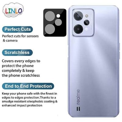 Picture of Back Camera Tempered Glass Lens Protector Compatible for Realme C31 with Edge to Edge Coverage and Easy Installation Kit, Pack of 1