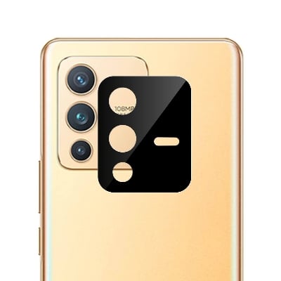Picture of Compatible with Vivo V23 Pro [Black] Back Camera Lens Protector Tempered Glass - Full Camera Coverage and Easy Installation Kit