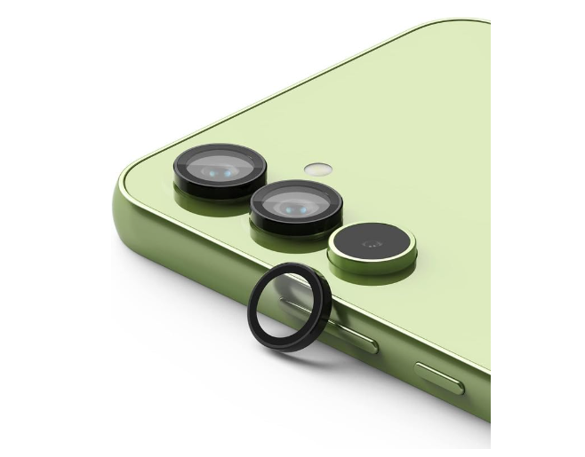 Picture of CoverGallery for PremiumHD+ Samsung Galaxy A34 5G Camera Lens Ring Protector Anti Shock/Anti-Scratch/Clear/Black Camera Tempered Glass - Pack of 3