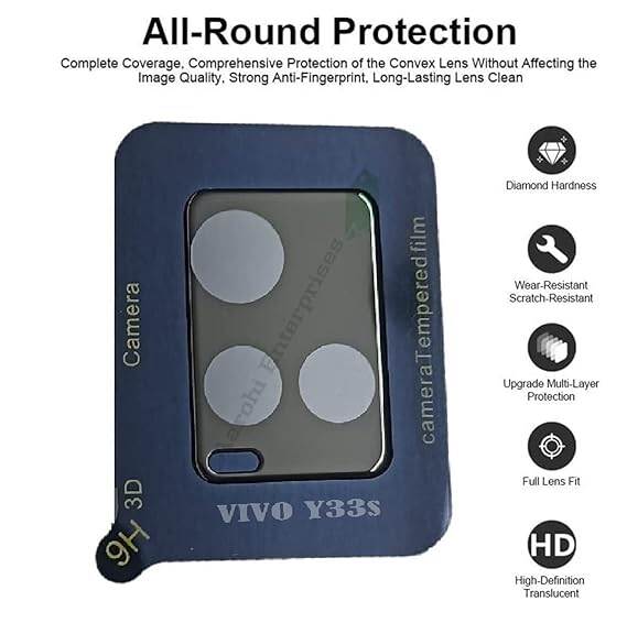 Picture of Back Camera Lens Protector Tempered Glass Clear Camera Lens Guard 3D Ultra Thin High Definition Anti Scratch Camera For Vivo Y33s
