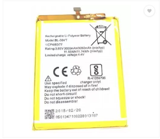 Picture of Ekon Mobile Battery For Tecno i5 (BL-30VT) - 3050 mAh