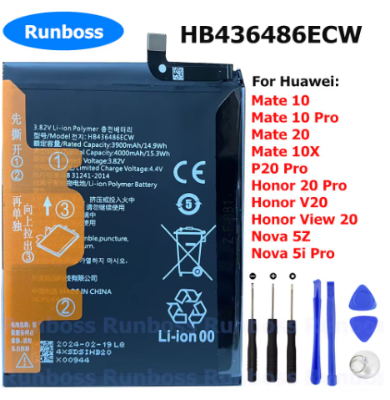 Picture of Original HB436486ECW 4000mAh Battery for Huawei Mate 10 10Pro,Mate 20,Mate 10X,P20 Pro,Honor 20 Pro,View 20 V20 ,Nova 5Z,5i Pro