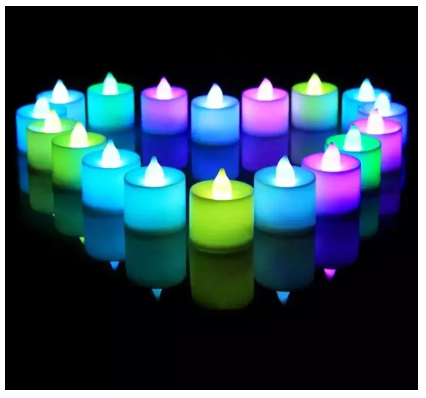 Picture of Multicolor Heart Shape Flickering Flameless LED Tea Lights Candles for Wedding Valentine′s Day