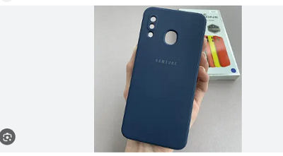 Picture of Samsung A20s  Silicone + Cloth Back Cover soft blue
