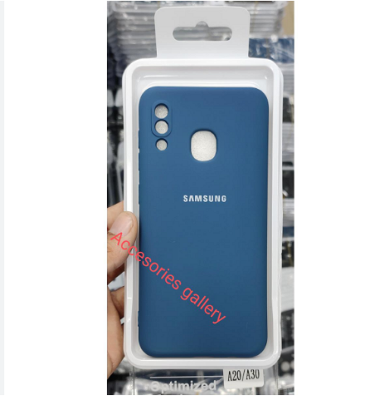 Picture of Samsung A20s  Silicone + Cloth Back Cover soft blue
