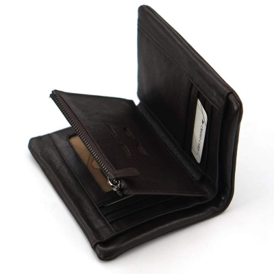 Picture of Medium Pocket Size Leather Wallet-Black-Int (One Size)