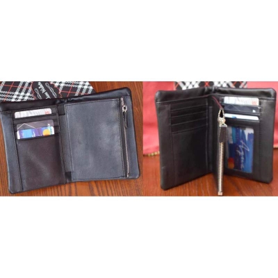 Picture of Medium Pocket Size Leather Wallet-Black-Int (One Size)