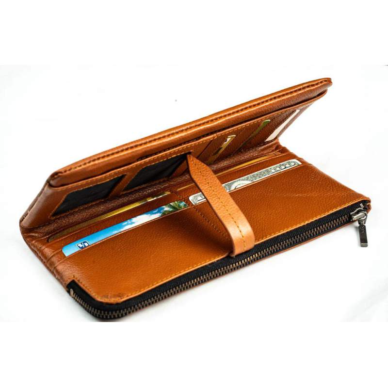 Picture of Premium Quality Original Leather Long Wallet / Desh Leather 008-Brown
