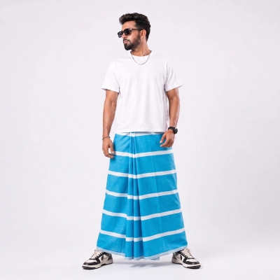 Picture of Tailocraft Men’s Pure Cotton Light Lungi 5.5 Hand-94