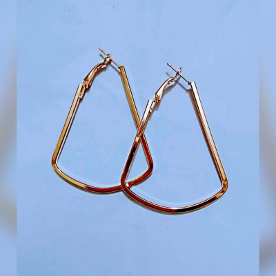 Picture of Rose Golden Hoop Earrings for Women-Gold