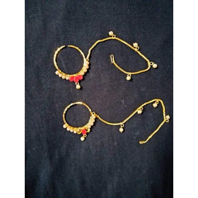 Picture of Golden 1 Layer Nose Ring for Women-Gold