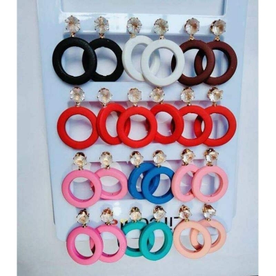 Picture of 2 Pair Multicolor Earrings Set-Multicolor