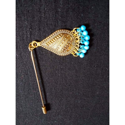 Picture of Stylish Antique Metal Hijab Pin for Women-Gold