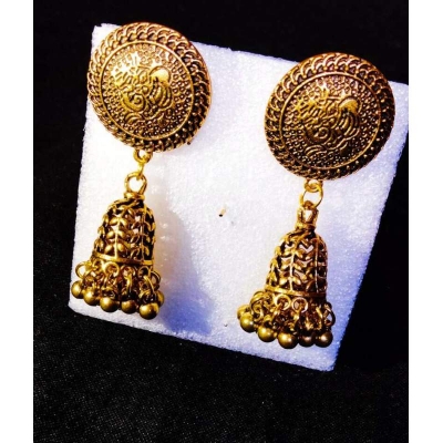 Picture of Classic Antique Jhumka Earrings for Women-Gold(2 MM)