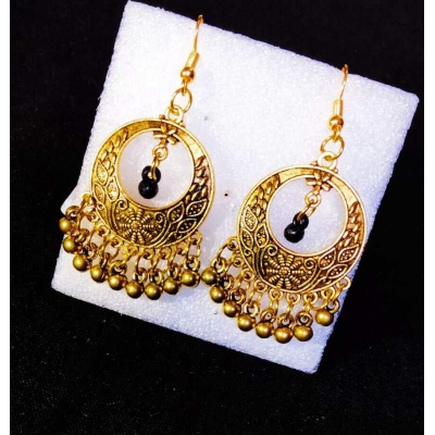 Picture of Smart Antique Golden Earrings for Girls-Gold(2 MM)