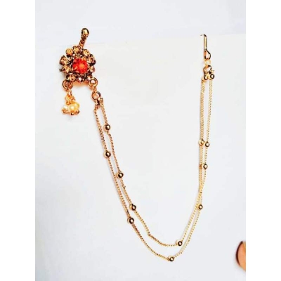 Picture of Bridal 2 Layer Golden Nose Ring-Gold