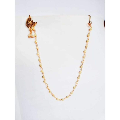 Picture of Bridal Pearl Stone Golden Nose Ring-Gold