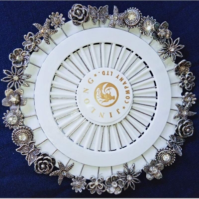 Picture of Silver Antique Hijab Pin Set (10 Pcs)-Silver