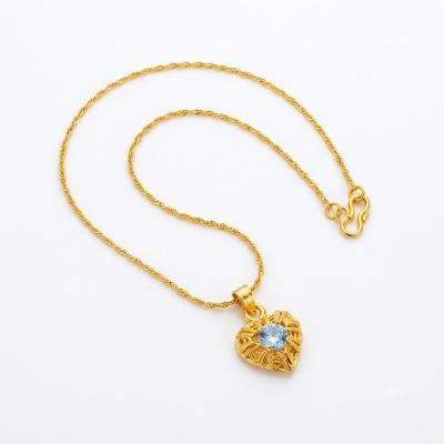 Picture of Golden Chain Necklace with Locket-Gold(40 CM)