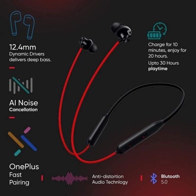 Picture of OnePlus Bullets Wireless Z3 Neckband - Black