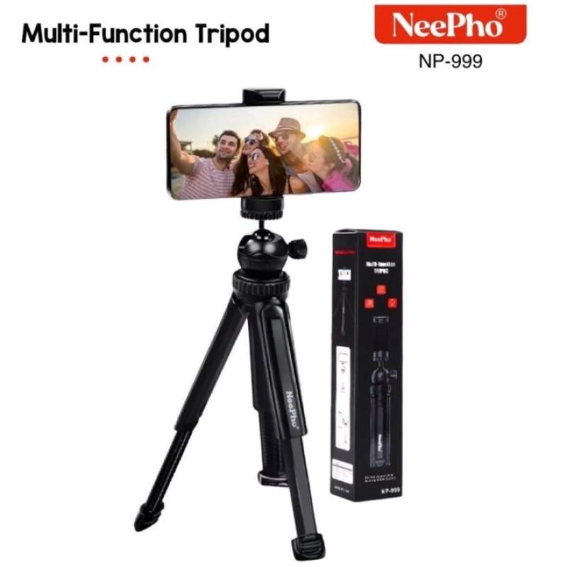 Picture of Neepho NP-999 Compact Portable Tripod Stand with Universal Mobile Holder for Smartphones  - Black