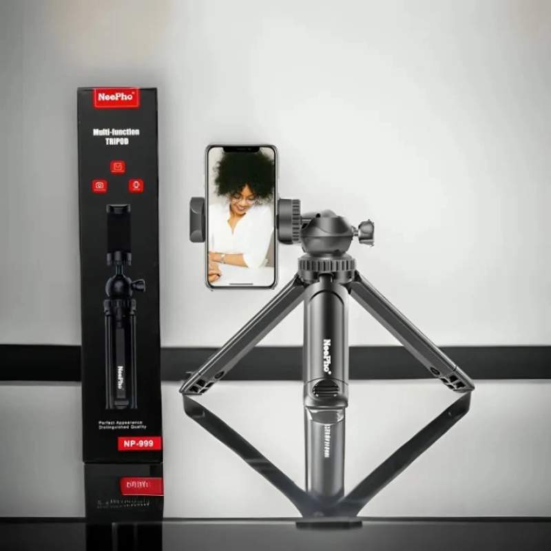 Picture of Neepho NP-999 Compact Portable Tripod Stand with Universal Mobile Holder for Smartphones  - Black