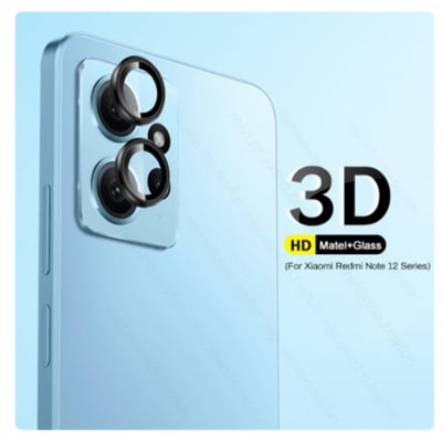 Picture of Redmy Note12 4G Case 9D Curved Tempered Camera Protector Cover For Xiaomi Redmi Note 12 Pro Plus Pro+ 5G Matel Ring Lens Cap