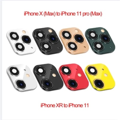 Picture of Phone Upgrade Fake Camera Lens Sticker Cover Screen Protector For iPhone XR X Change To iPhone 11 Pro Max