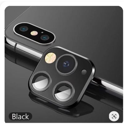 Picture of Adesivo Camera Lens Sticker for Iphone Xr Xs Max Seconds Change To 11 Pro Max Fake Camera Stickers for Iphone 11 Back Skin Cover - Black For x xs max