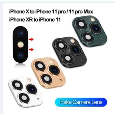 Picture of Lens Sticker Luxury Fake Camera Lens Sticker Seconds Change Cover Screen Protector for iPhone XR X Change to iPhone 11 Pro Max