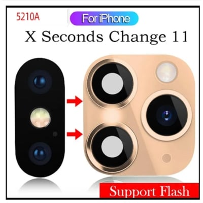 Picture of 5210A Phone Upgrade Support flash Screen Protector Mobile Fake Camera Lens Sticker Cover Case for iPhone XR X to iPhone 11 Pro Max Seconds Change
