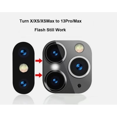 Picture of Fake Camera Sticker for iPhone X XS Max Change to 13 Pro Modified Lens Protector