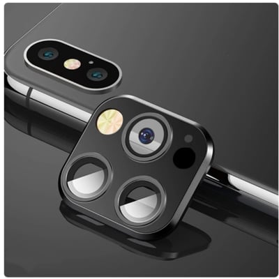 Picture of Tempered Glass Camera Lens Film For iPhone X XS Max to 12 Pro 12Pro Max Fake Modified Sticker Metal Lens Back Cover Protector