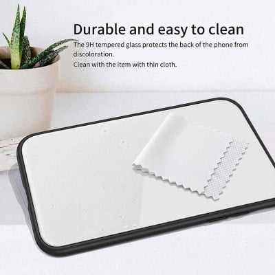 Picture of Back Cover for Samsung Galaxy m32 Luxurious Toughened Glass Back Cover