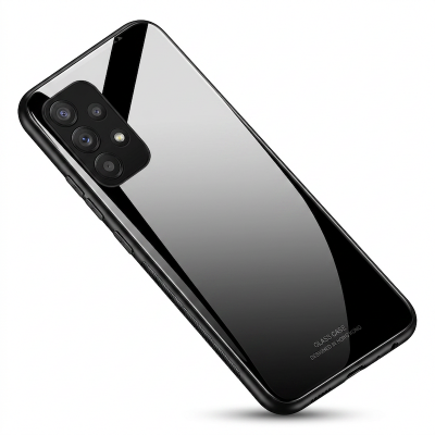 Picture of Samsung Galaxy M32 4G Back cover |Stylich Back case | Luxurious Toughened Glass Back Case with Shockproof TPU Bumper Case Cover