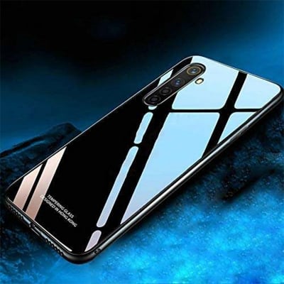 Picture of reamle 6 pro Back cover |Stylich Back case | Luxurious Toughened Glass Back Case with Shockproof TPU Bumper Case Cover