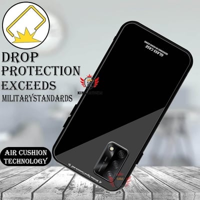 Picture of Back Cover for oppo f19 pro Luxurious Toughened Glass Back Cover
