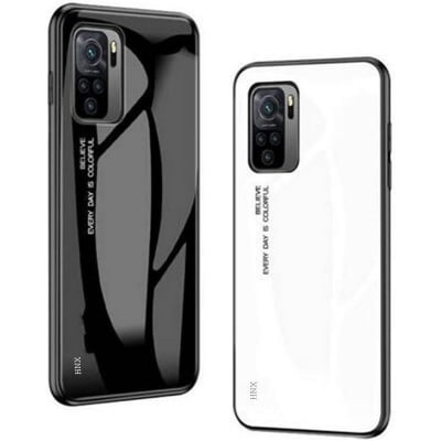 Picture of poco f3 Back cover |Stylich Back case | Luxurious Toughened Glass Back Case with Shockproof TPU Bumper Case Cover