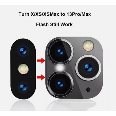Picture of Fake Camera Sticker for iPhone X XS Max Change to 13 Pro Modified Lens Protector