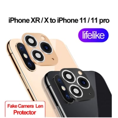 Picture of fake camera lens sticker cover screen protector for iphone xr x change to iphone 11 pro max - 509