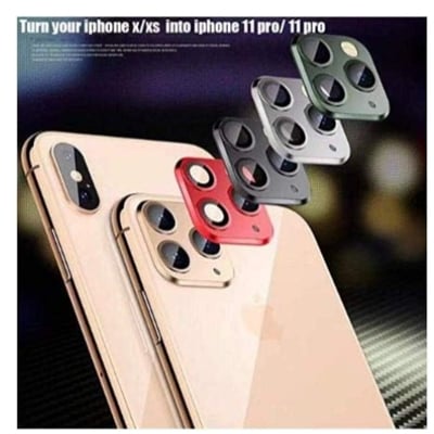 Picture of Modified Metal Sticker Camera Lens Seconds Change Cover For iPhone X XS MAX Fake Camera For iPhone 11 Por Full Glass Protector