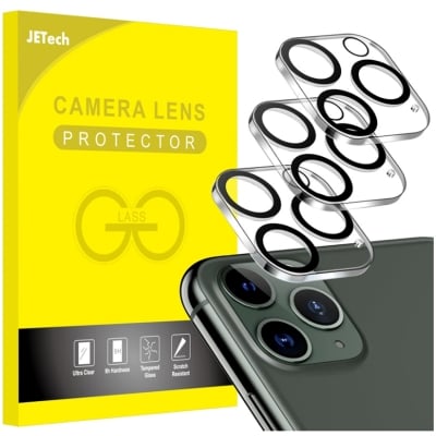 Picture of JETech Camera Lens Protector for iPhone 11 Pro Max 6.5-Inch and iPhone 11 Pro 5.8-Inch, 9H Tempered Glass, HD Clear, Anti-Scratch, Case Friendly, Does Not Affect Night Shots, 3-Pack