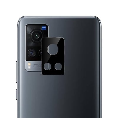 Picture of Compatible with Vivo X60 [Black] Back Camera Lens Protector Tempered Glass - Full Camera Coverage and Easy Installation Kit