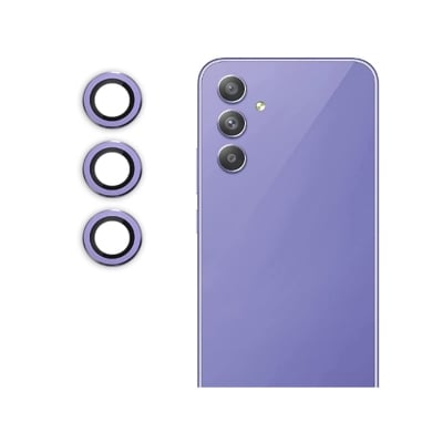 Picture of Oncraves Tempered Glass Camera Ring Lens Protector For Samsung Galaxy A54 5G | 9H Hardness, Full Coverage Camera Metal Ring Ultra-Thin/Clear - Purple