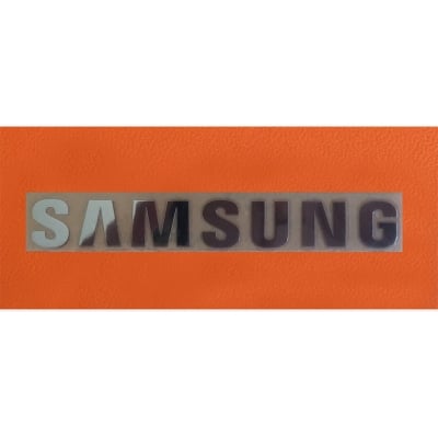 Picture of 1 pcs Sticker for SAMSUNG Label Aufkleber Badge Logo 30mm x 6mm Chrome color